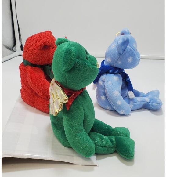 TY Beanie Babies  "Gift" "Mistletoe" & "1999 Holiday Teddy" LOT OF 3, PRE-OWNED - Picture 3 of 7